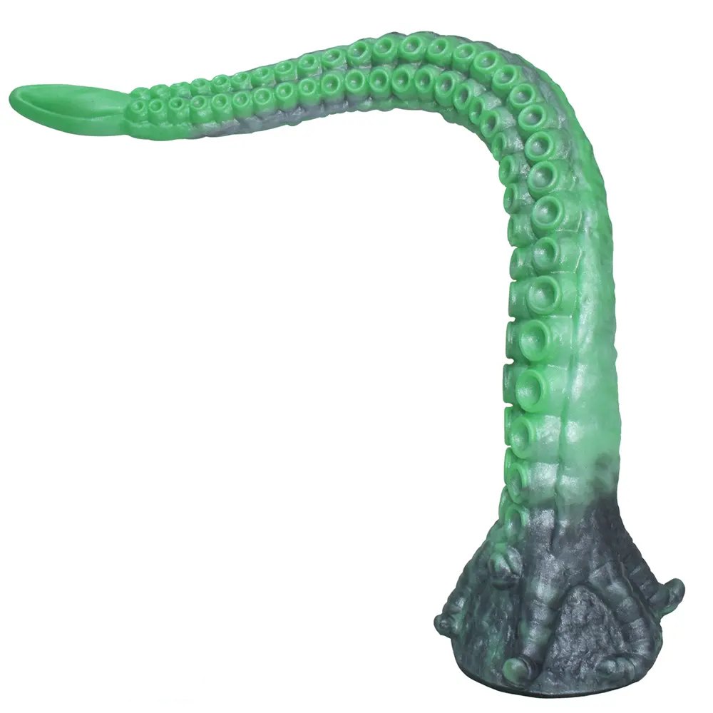 Green tentacle silicone fantasy dildo, photo 1
