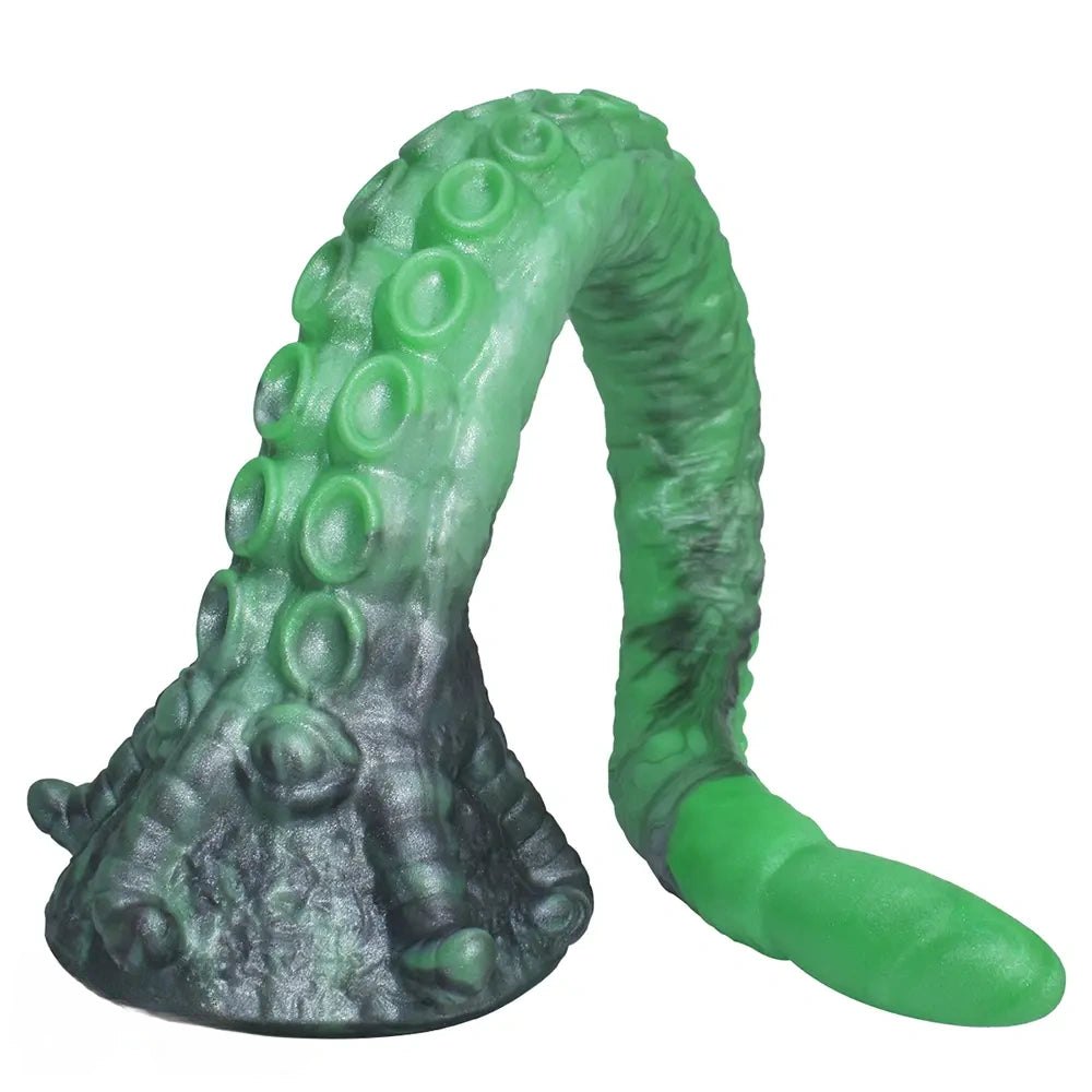 Green tentacle silicone fantasy dildo, photo 10