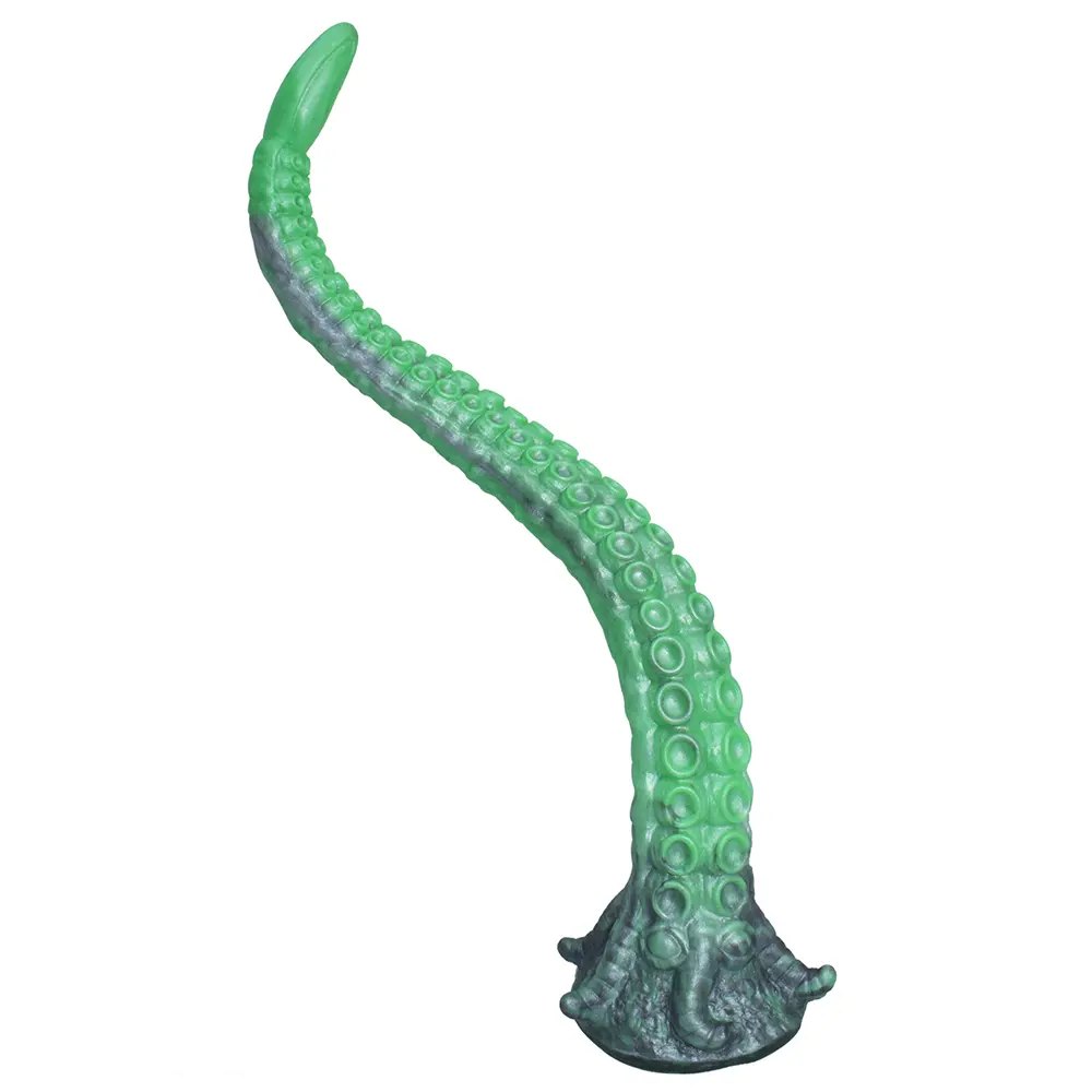 Green tentacle silicone fantasy dildo, photo 11