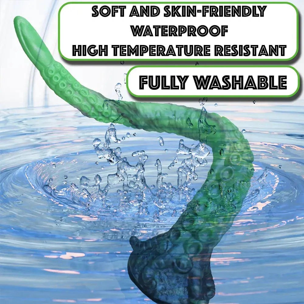Green tentacle silicone fantasy dildo, photo 14