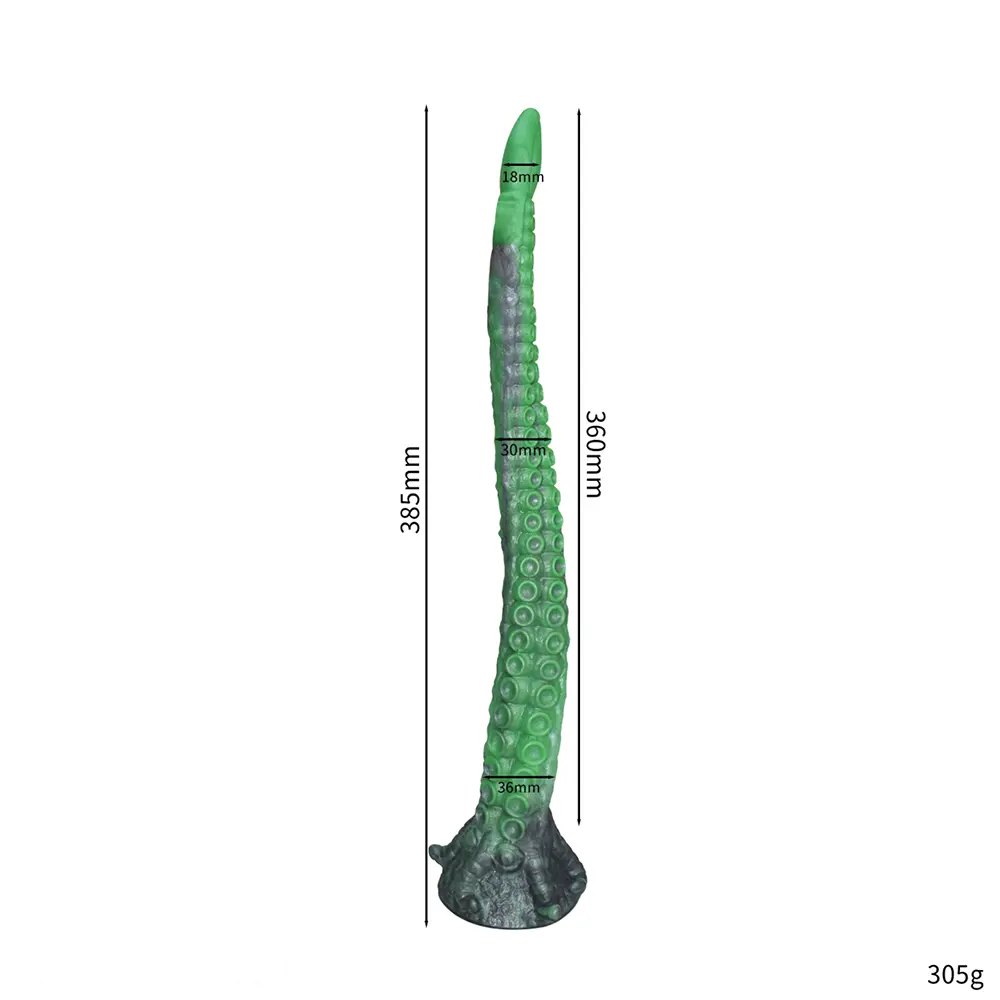 Green tentacle silicone fantasy dildo, photo 2
