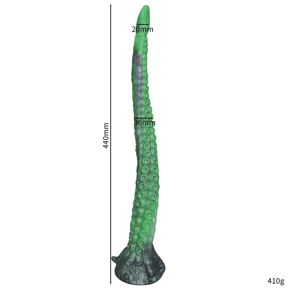 Green tentacle silicone fantasy dildo, photo 3