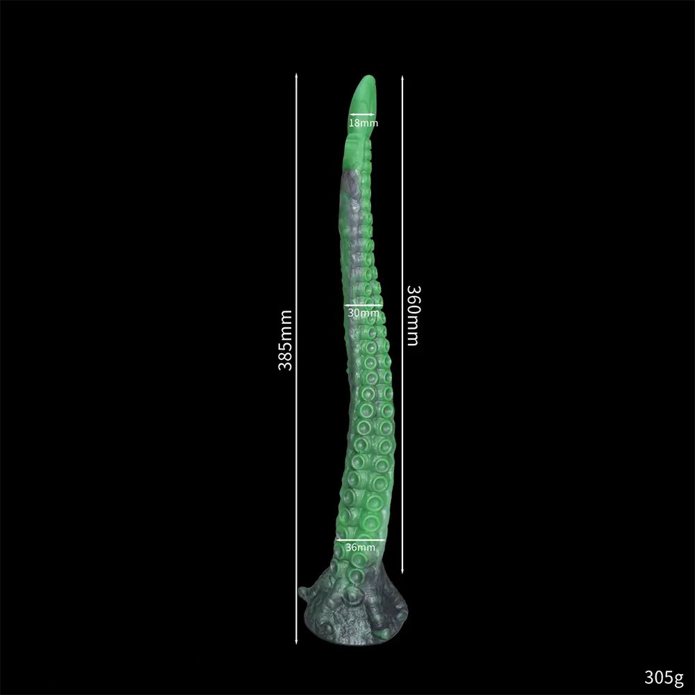 Green tentacle silicone fantasy dildo, photo 4
