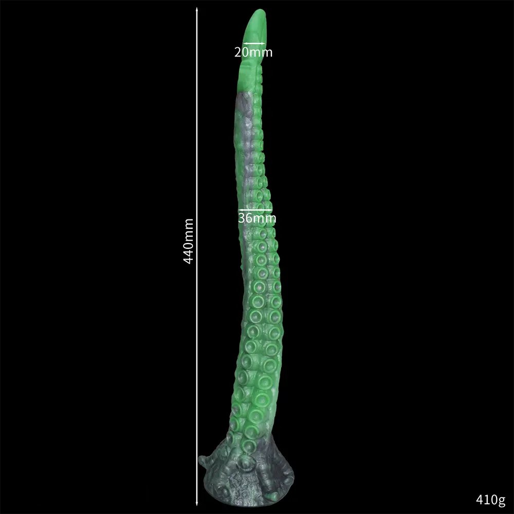Green tentacle silicone fantasy dildo, photo 5