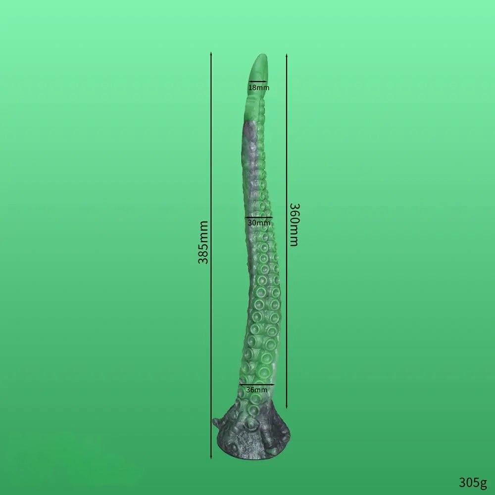 Green tentacle silicone fantasy dildo, photo 6