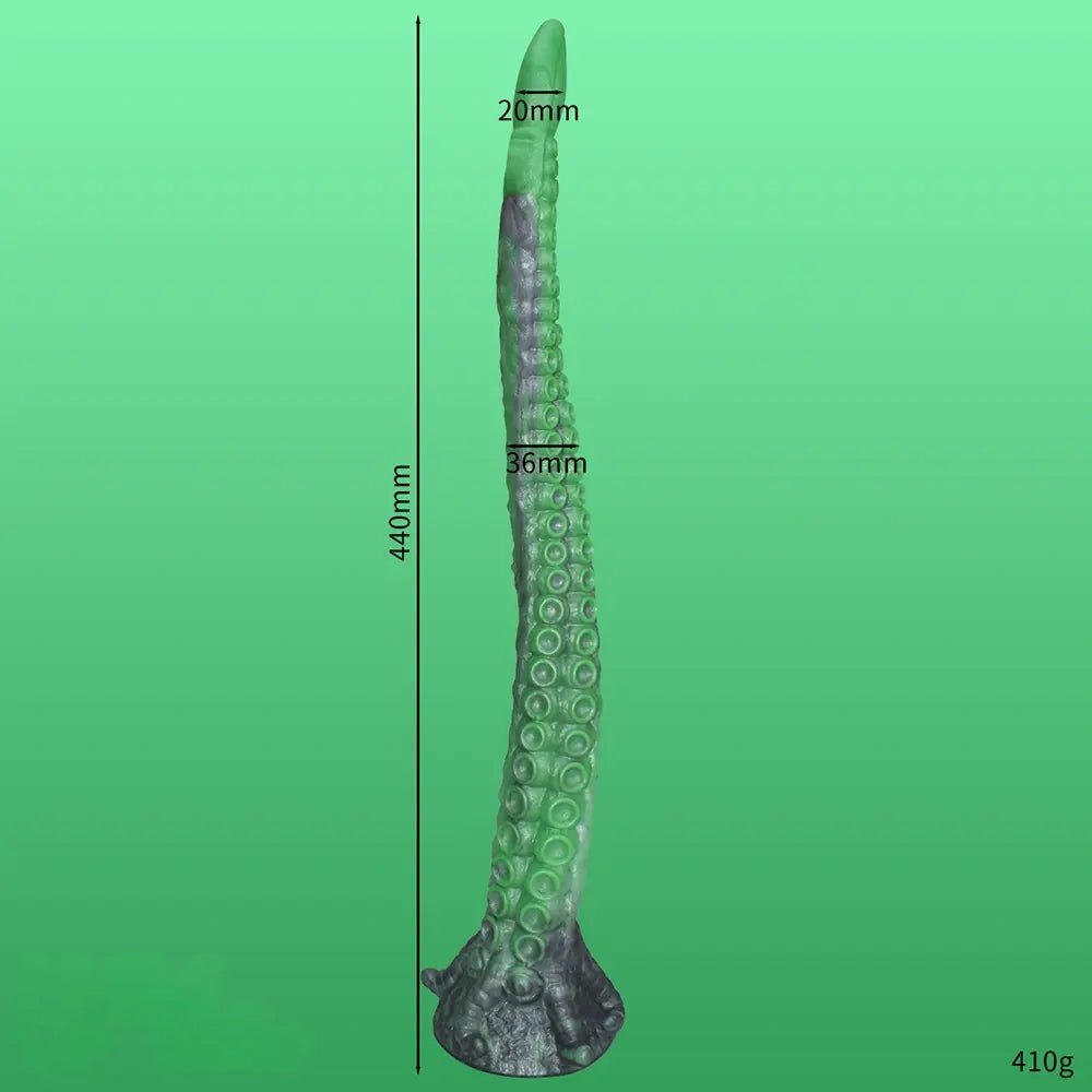 Green tentacle silicone fantasy dildo, photo 8