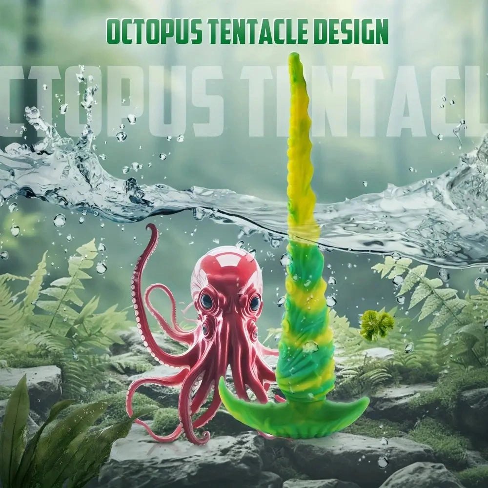 Green and yellow tentacle fantasy dildo, photo 7