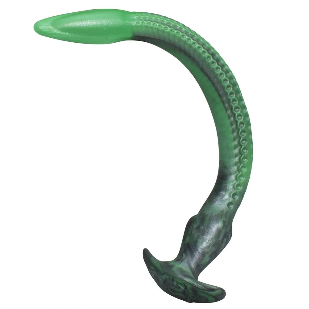 Green tentacle silicone butt plug, photo 1