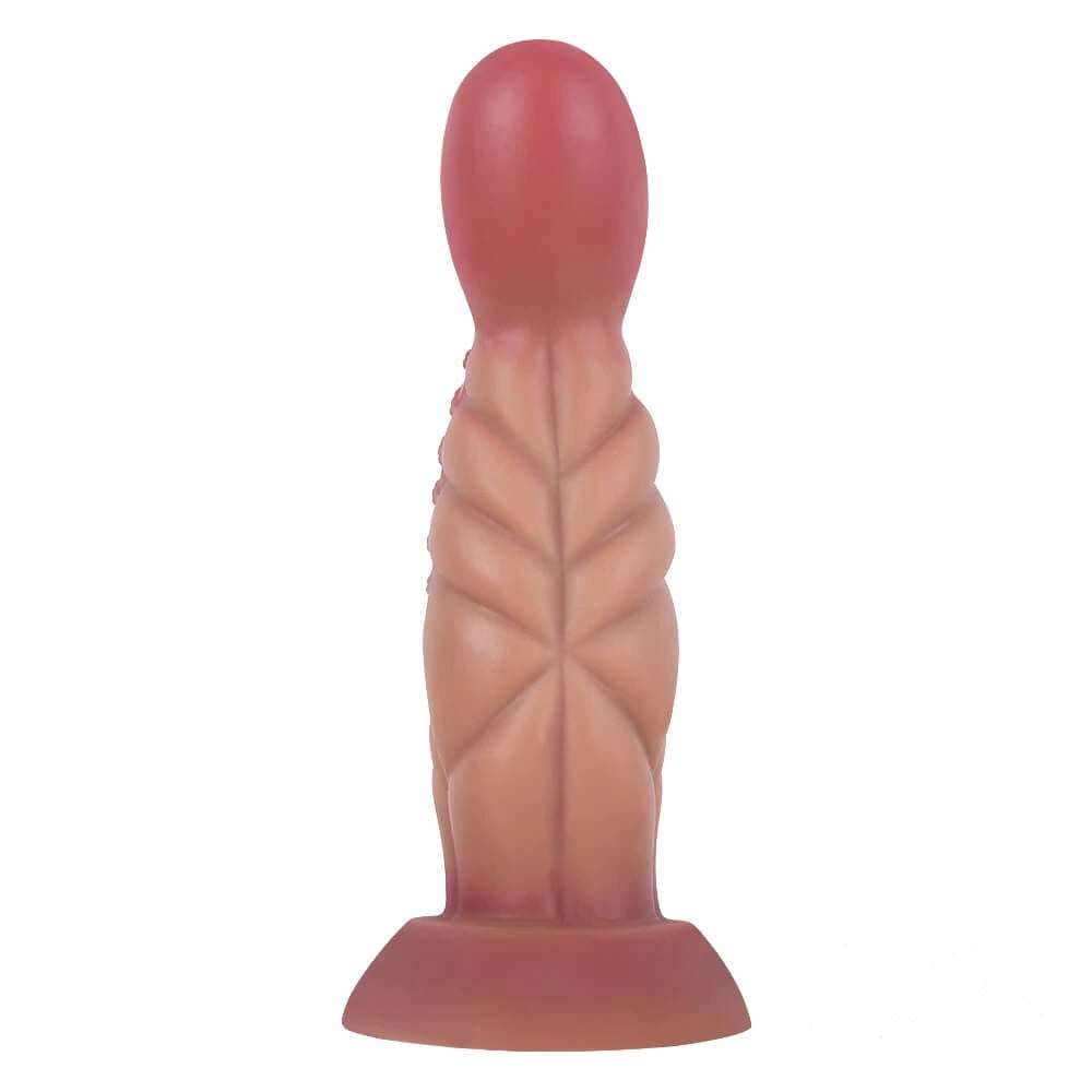 Ribbed grenade-head fantasy silicone dildo, photo 1