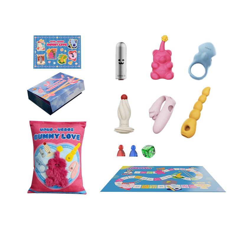 Pink gummy bear couples vibrator game set, photo 1