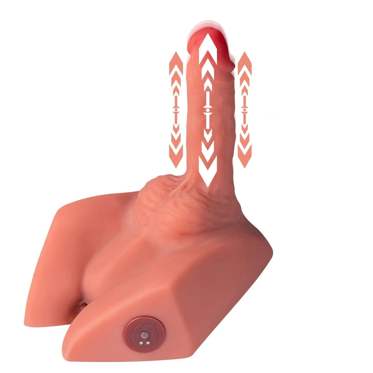 Flesh-toned male half torso doll with thrusting dildo, photo 1