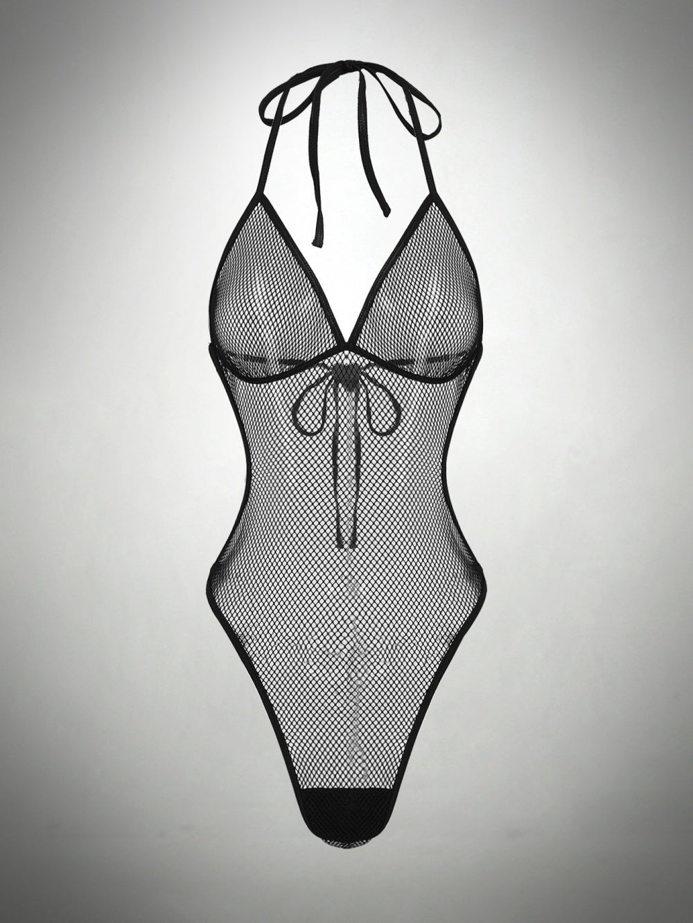 Halter neck backless mesh bodysuit, photo 3