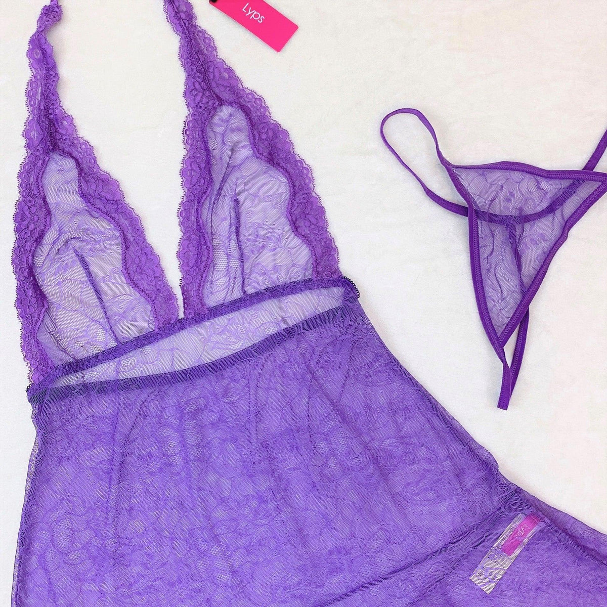 Halter neck sheer lace chemise, photo 5