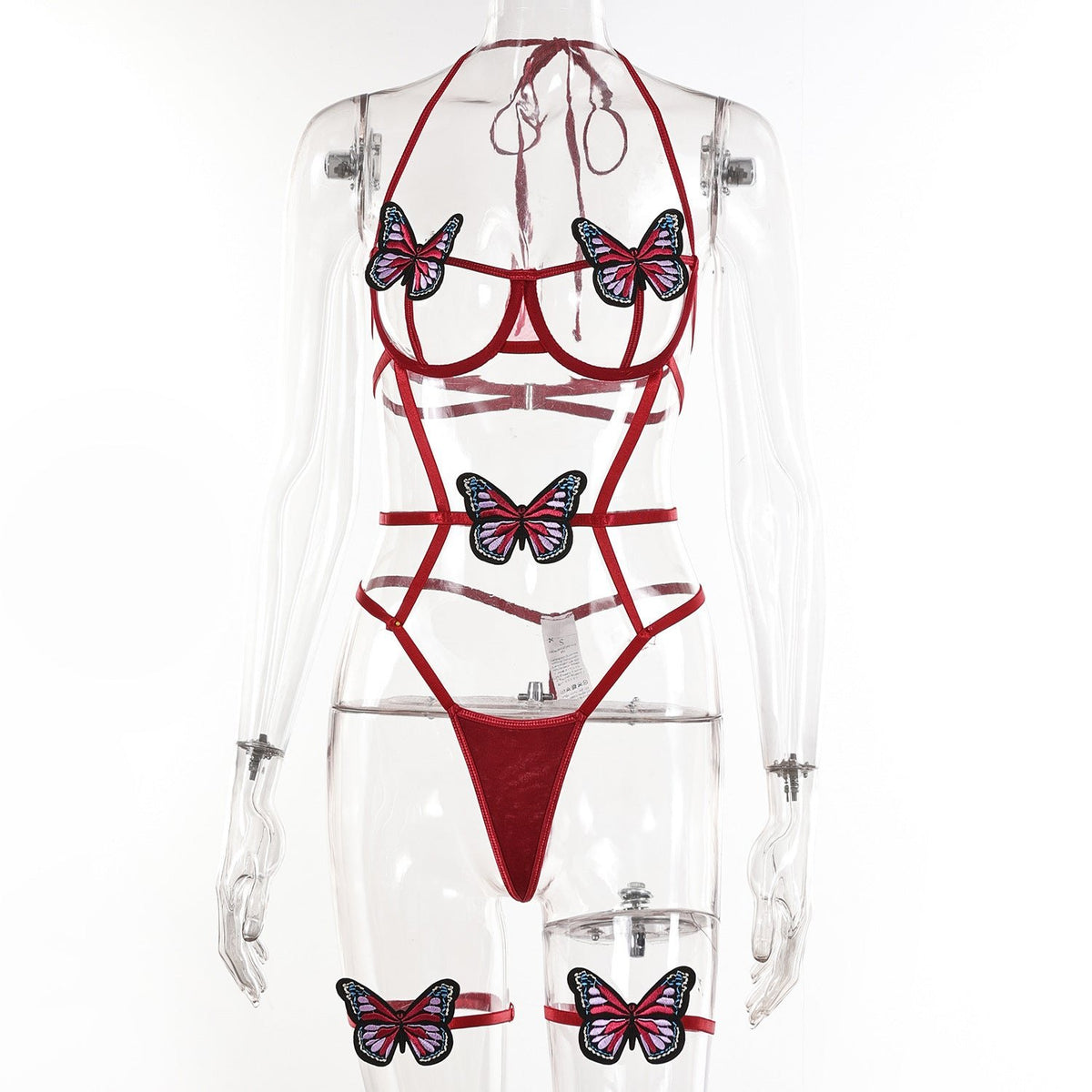 Halter open cup strappy cage bodysuit, photo 8
