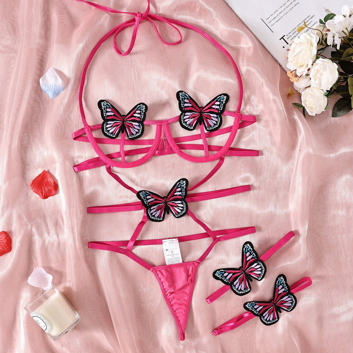 Halter open cup strappy cage bodysuit, photo 9