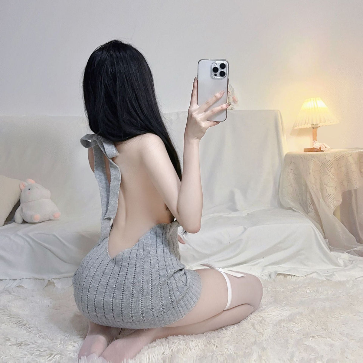 Halter sweater backless dress, photo 13
