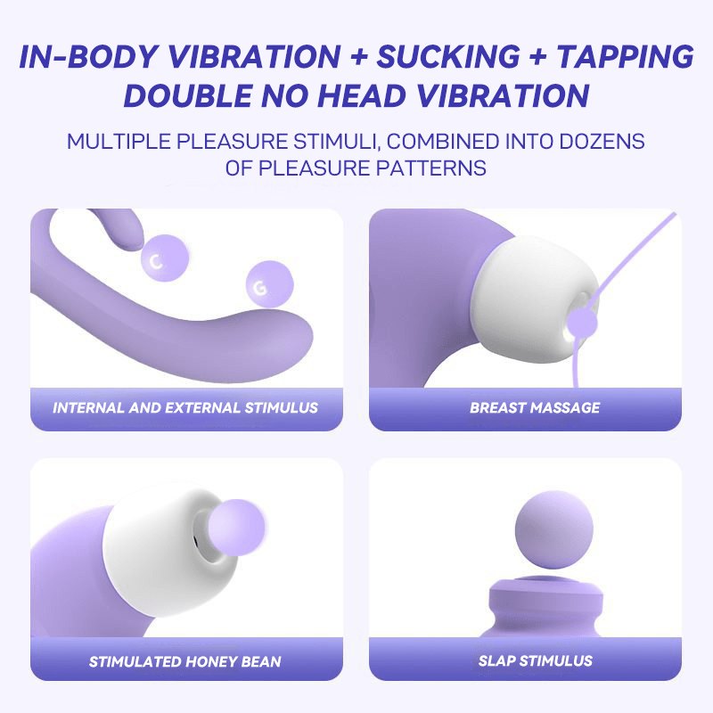 Hammer-shaped suction vibrator with rabbit ear tip, photo 2