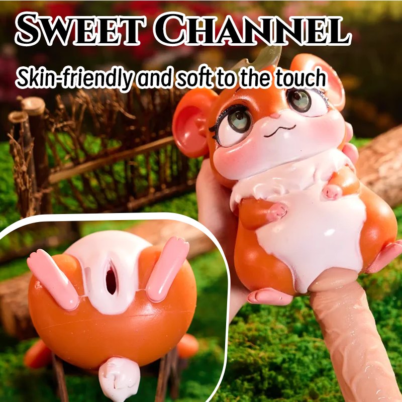 Orange and cream anime hamster masturbator figure, photo 4