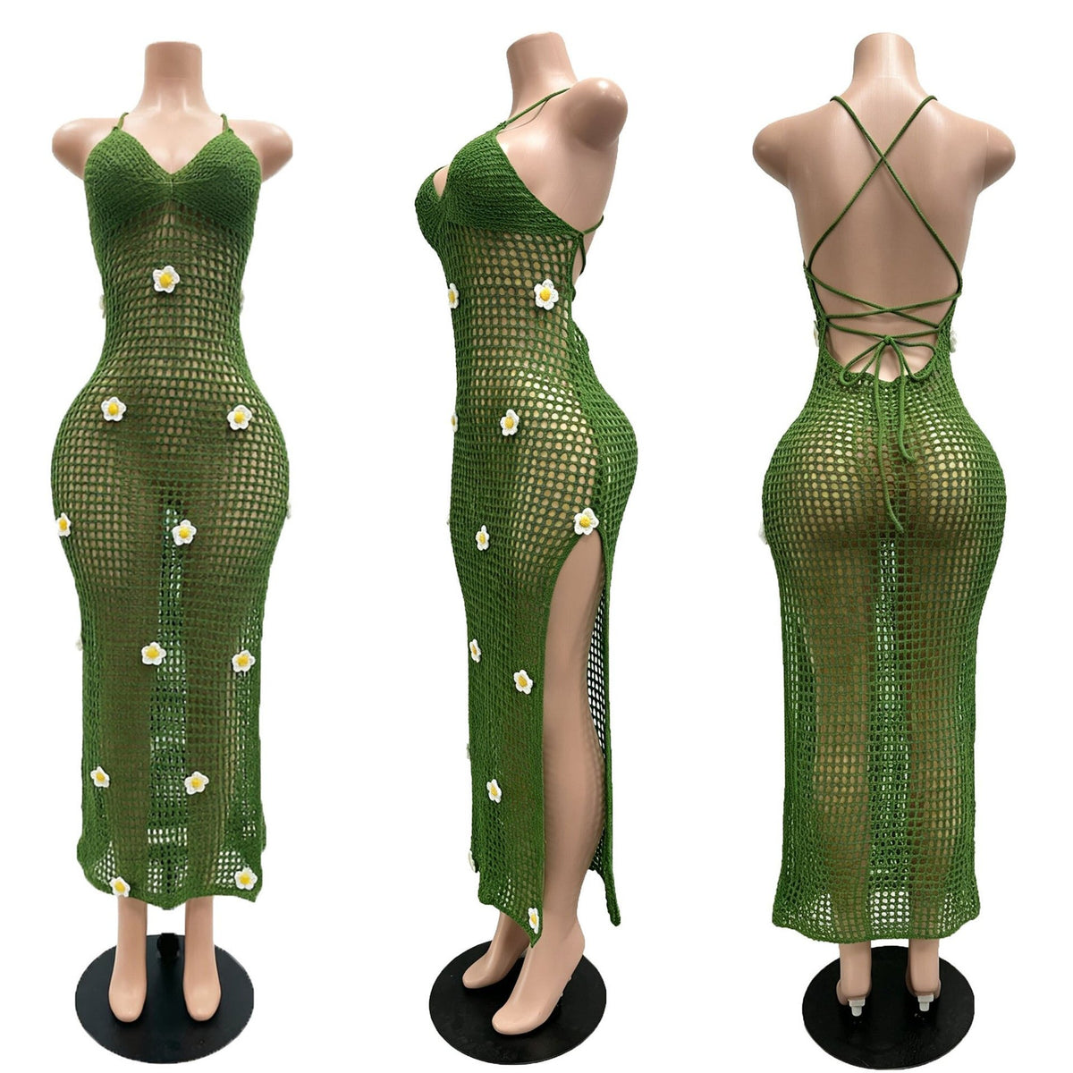 Hand crochet strap split beach dress, photo 6