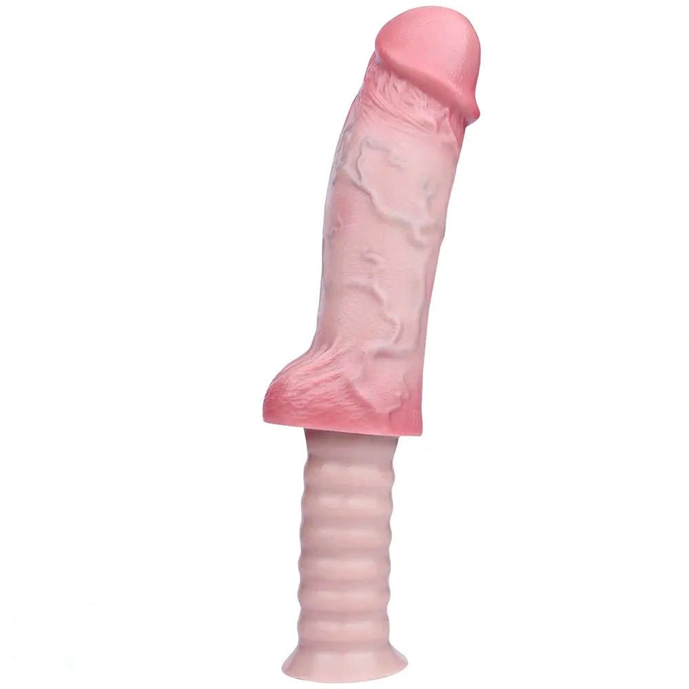 Flesh silicone handheld ribbed dildo, photo 1