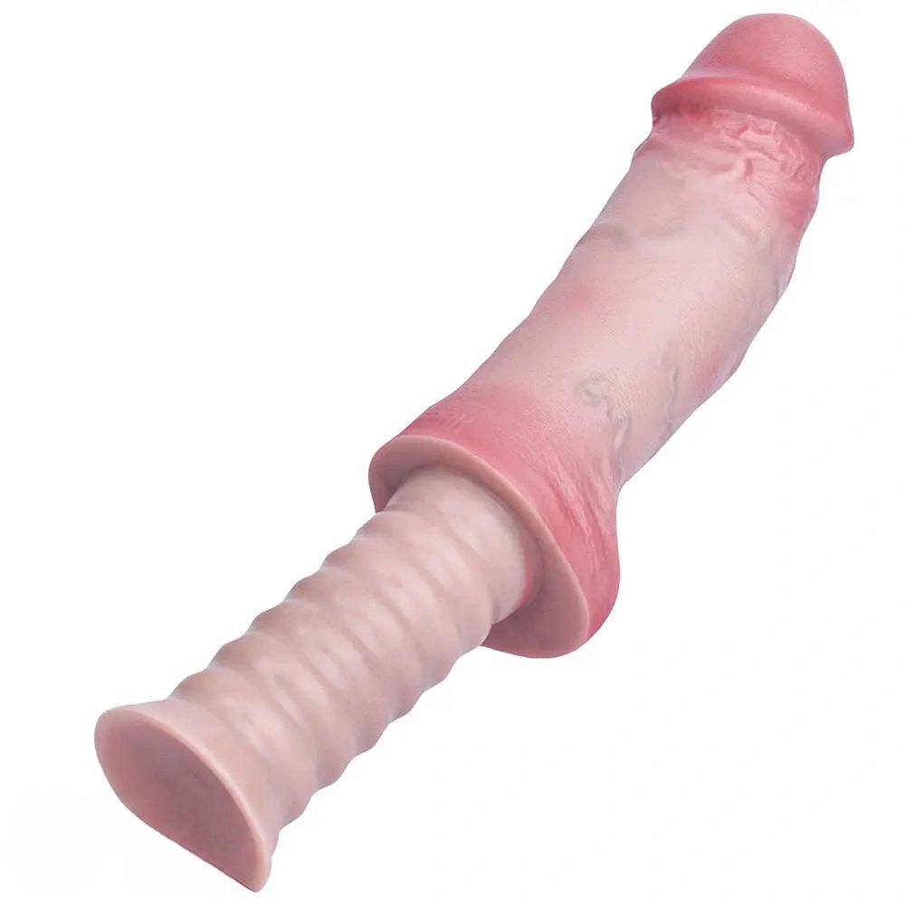 Flesh silicone handheld ribbed dildo, photo 13