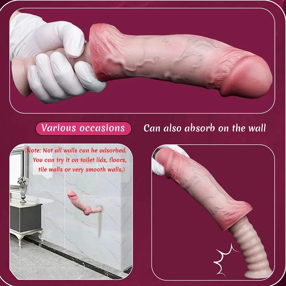Flesh silicone handheld ribbed dildo, photo 4