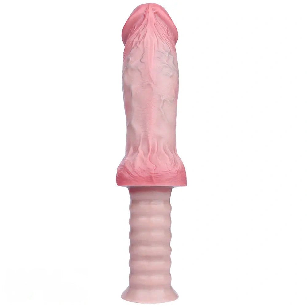 Flesh silicone handheld ribbed dildo, photo 9
