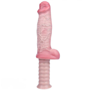Flesh handheld ribbed grip dildo, photo 1