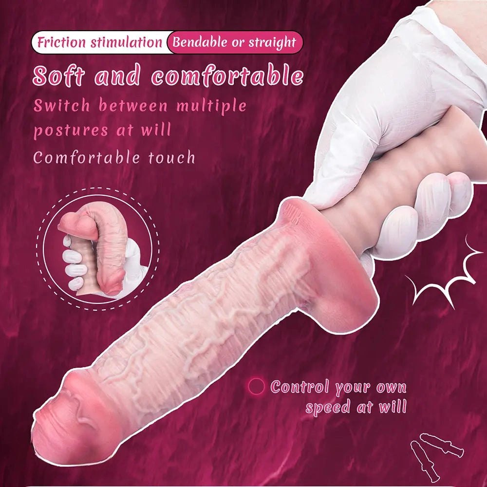 Flesh handheld ribbed grip dildo, photo 3