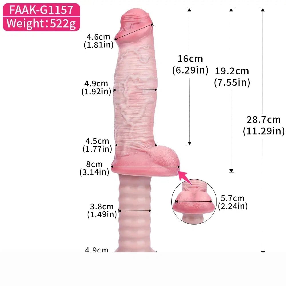 Flesh handheld ribbed grip dildo, photo 7