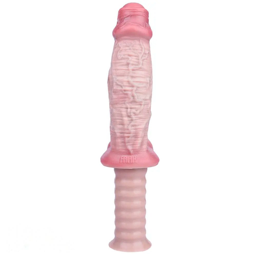 Flesh handheld ribbed grip dildo, photo 8
