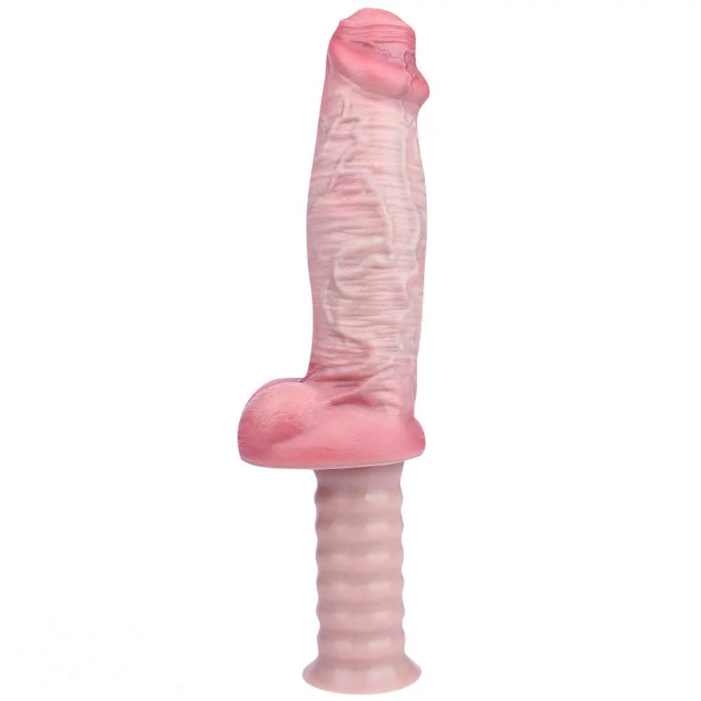 Flesh handheld ribbed grip dildo, photo 9