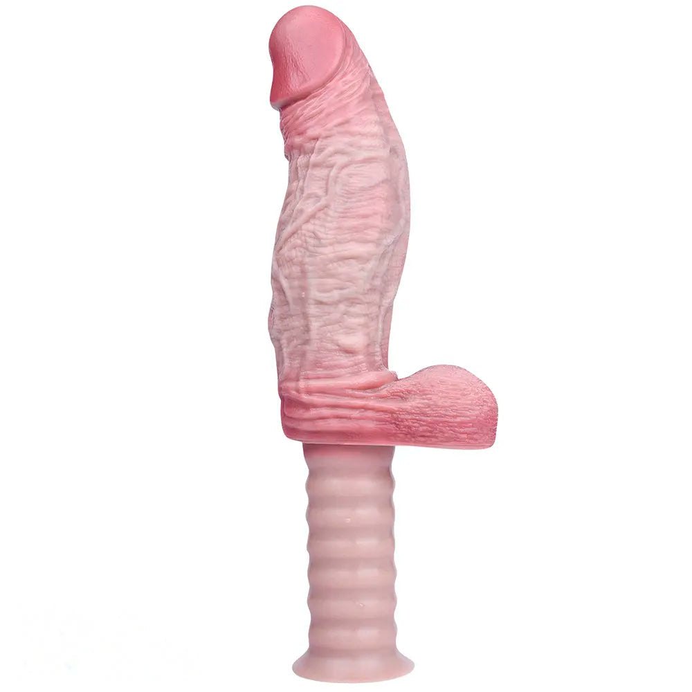 Flesh silicone handheld ribbed dildo, photo 1