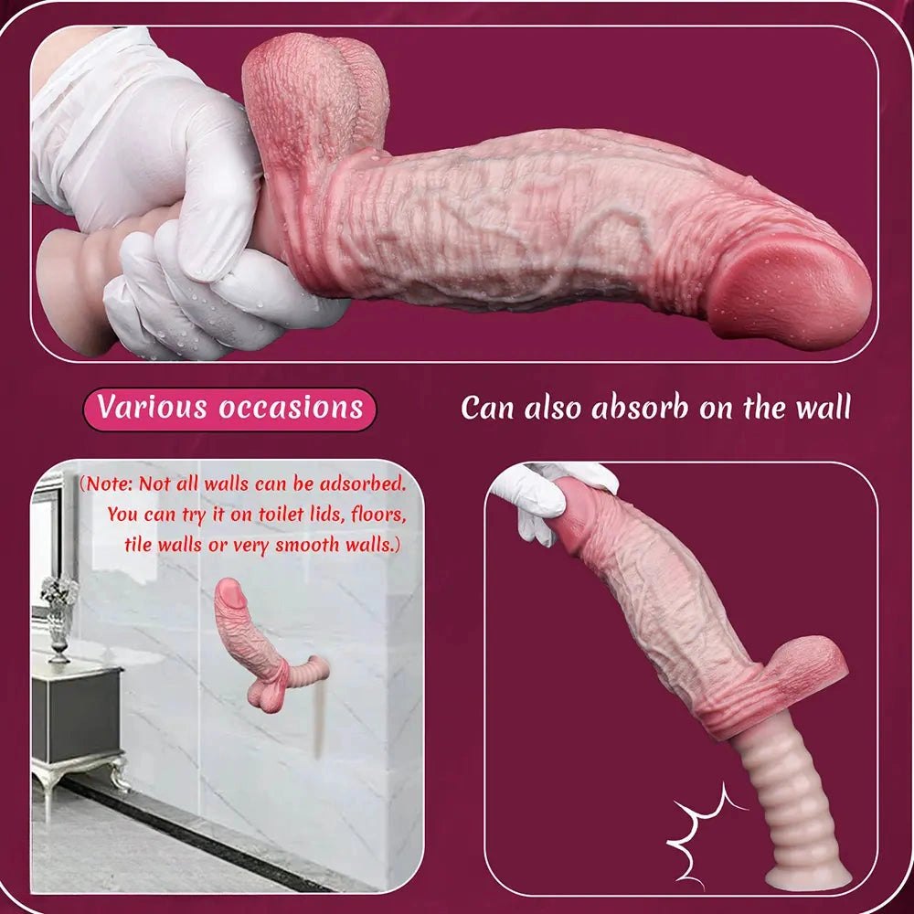Flesh silicone handheld ribbed dildo, photo 4