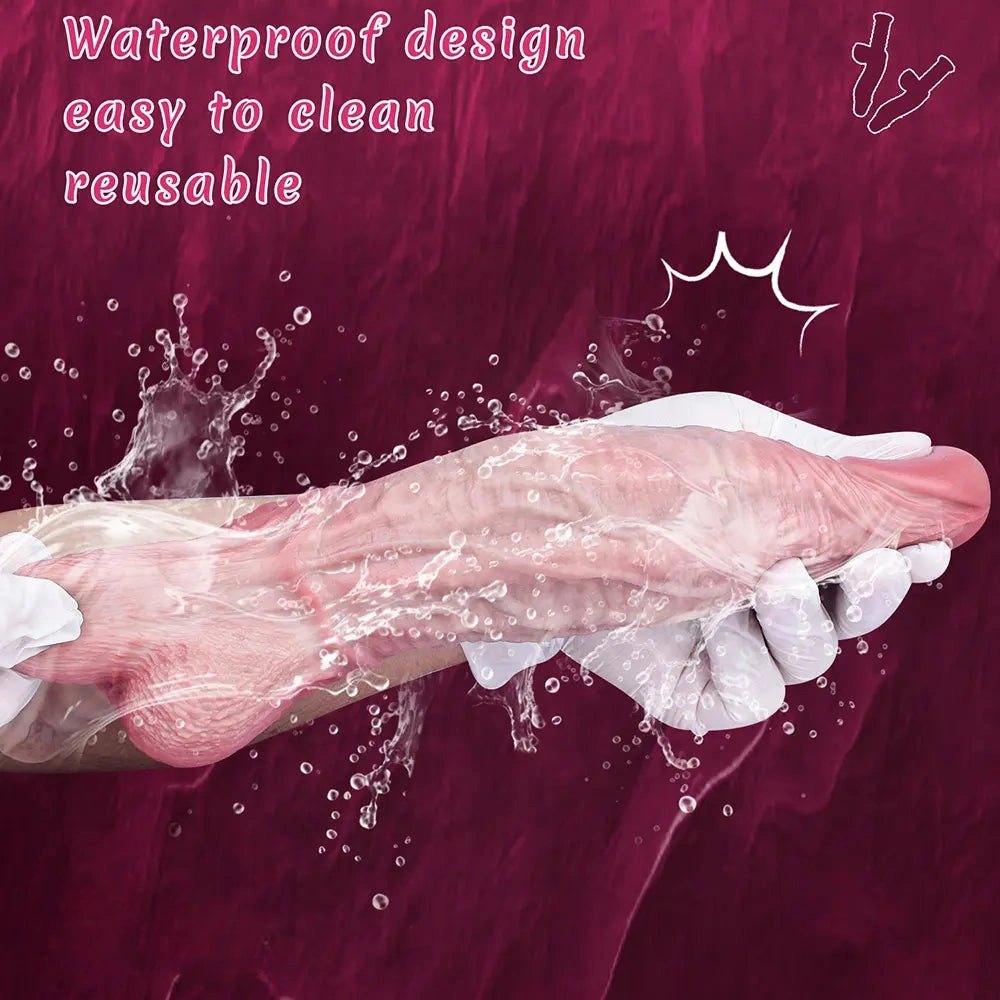 Flesh silicone handheld ribbed dildo, photo 6