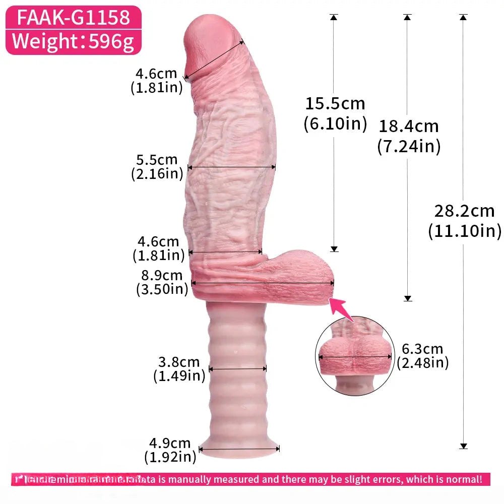 Flesh silicone handheld ribbed dildo, photo 7
