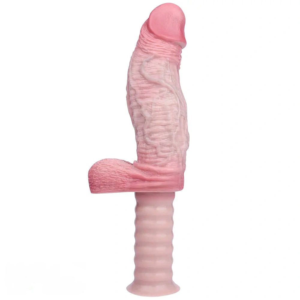 Flesh silicone handheld ribbed dildo, photo 9