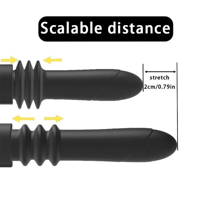 Black handheld telescopic thrusting vibrator, photo 6