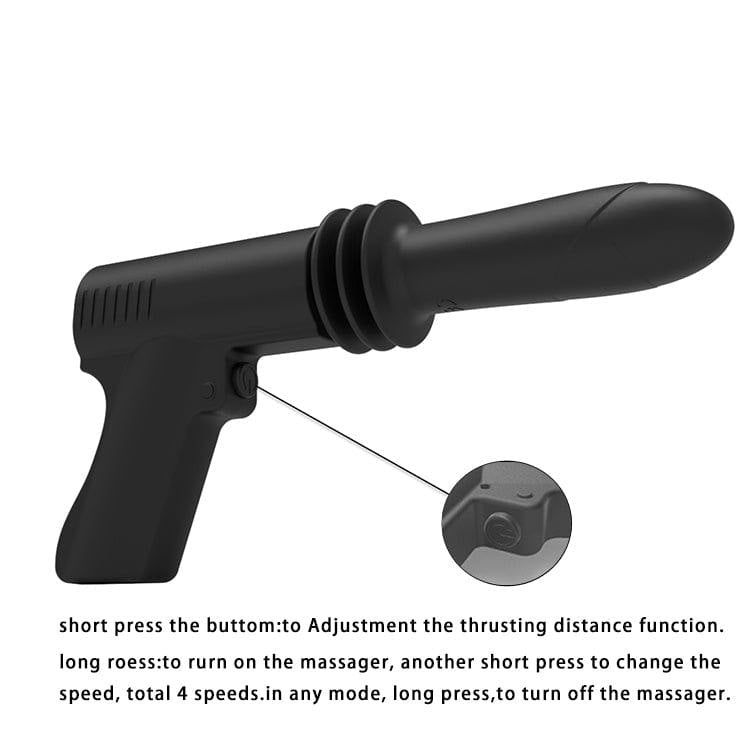 Black handheld telescopic thrusting vibrator, photo 8