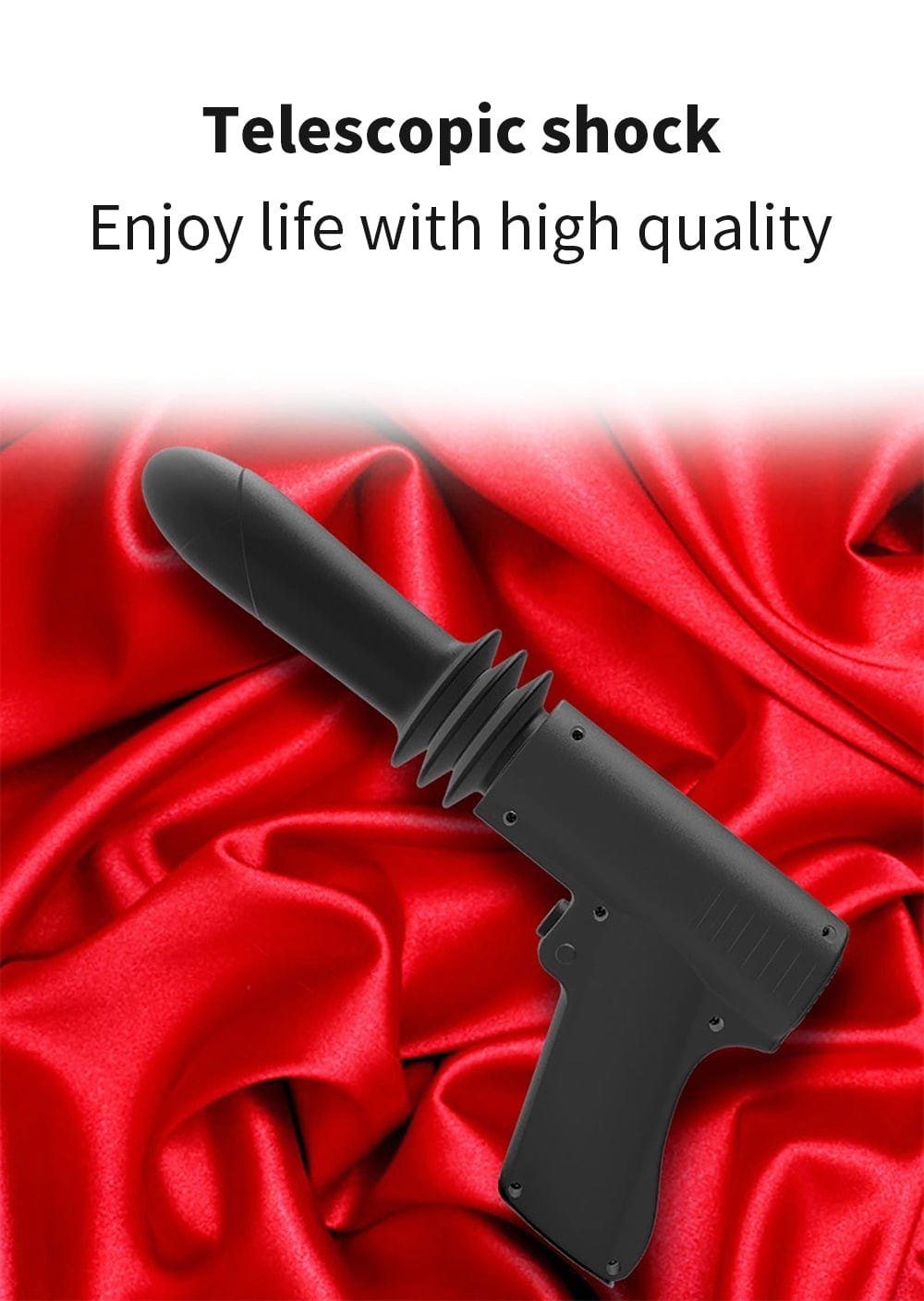 Black handheld telescopic thrusting vibrator, photo 9