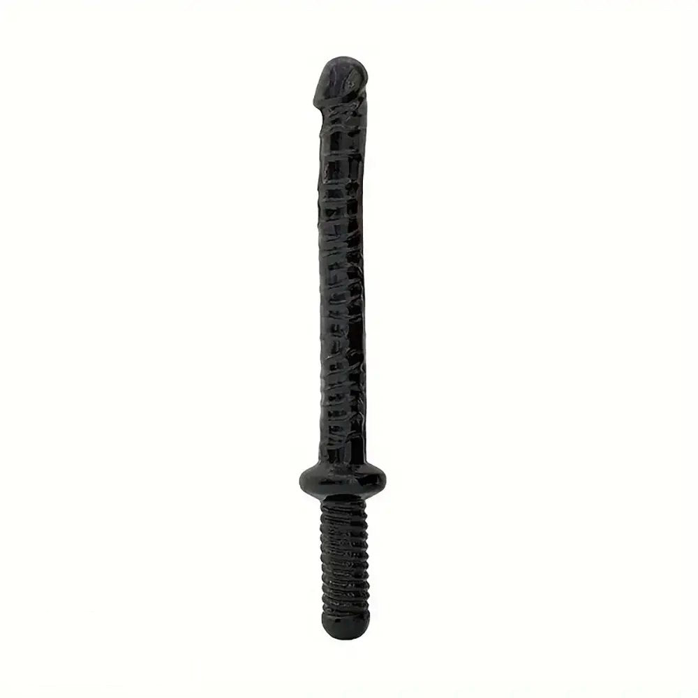 Black realistic handle grip dildo