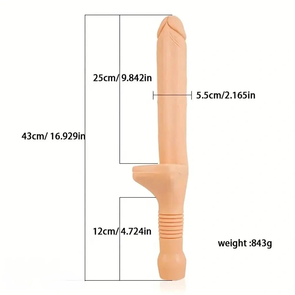 Flesh realistic pvc handle dildo