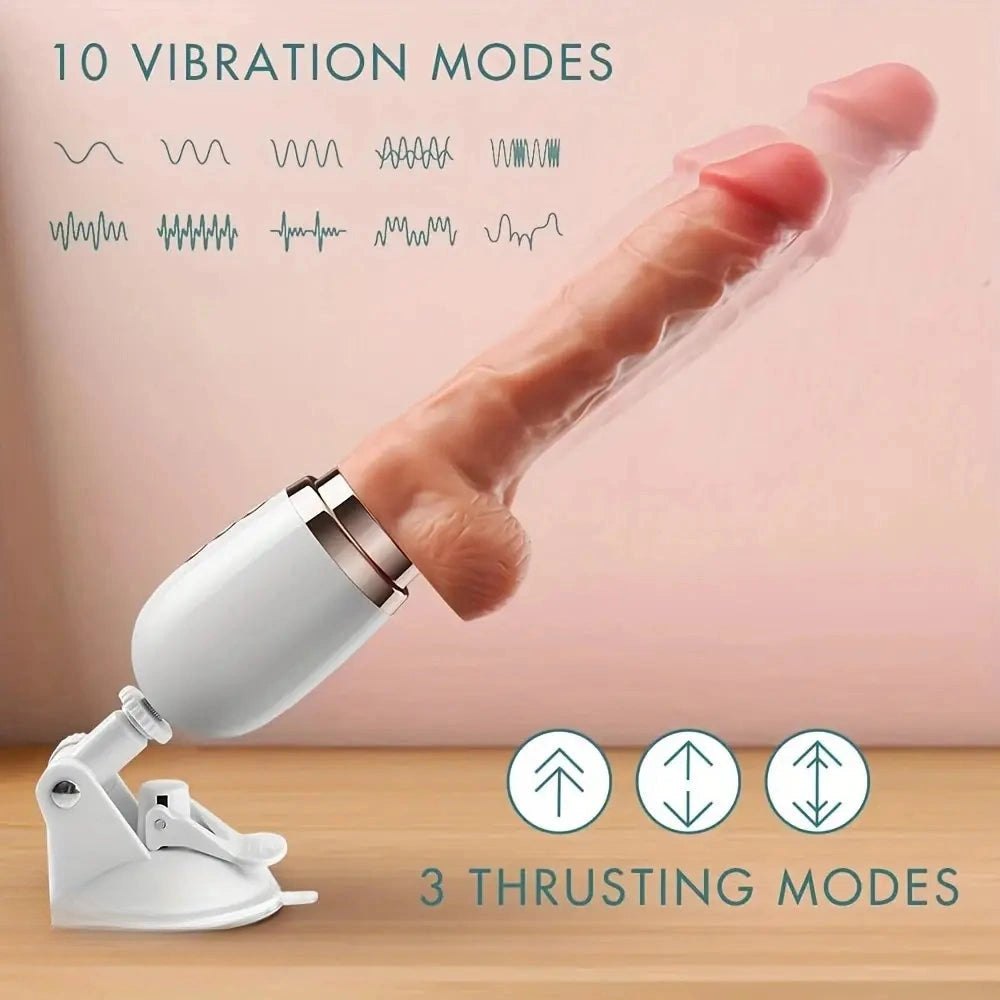 Flesh-tone realistic silicone dildo with handle, photo 3