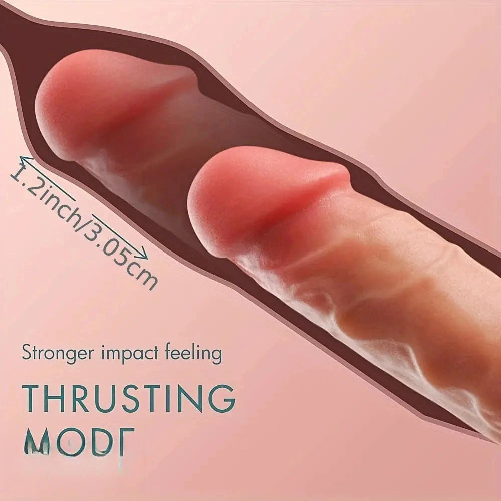 Flesh-tone realistic silicone dildo with handle, photo 4