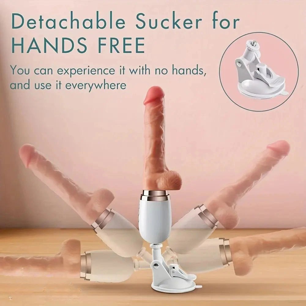 Flesh-tone realistic silicone dildo with handle, photo 6