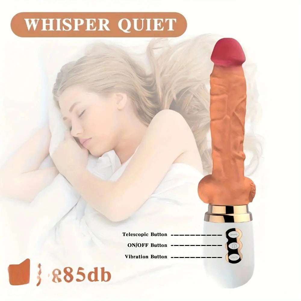 Flesh-tone realistic silicone dildo with handle, photo 9