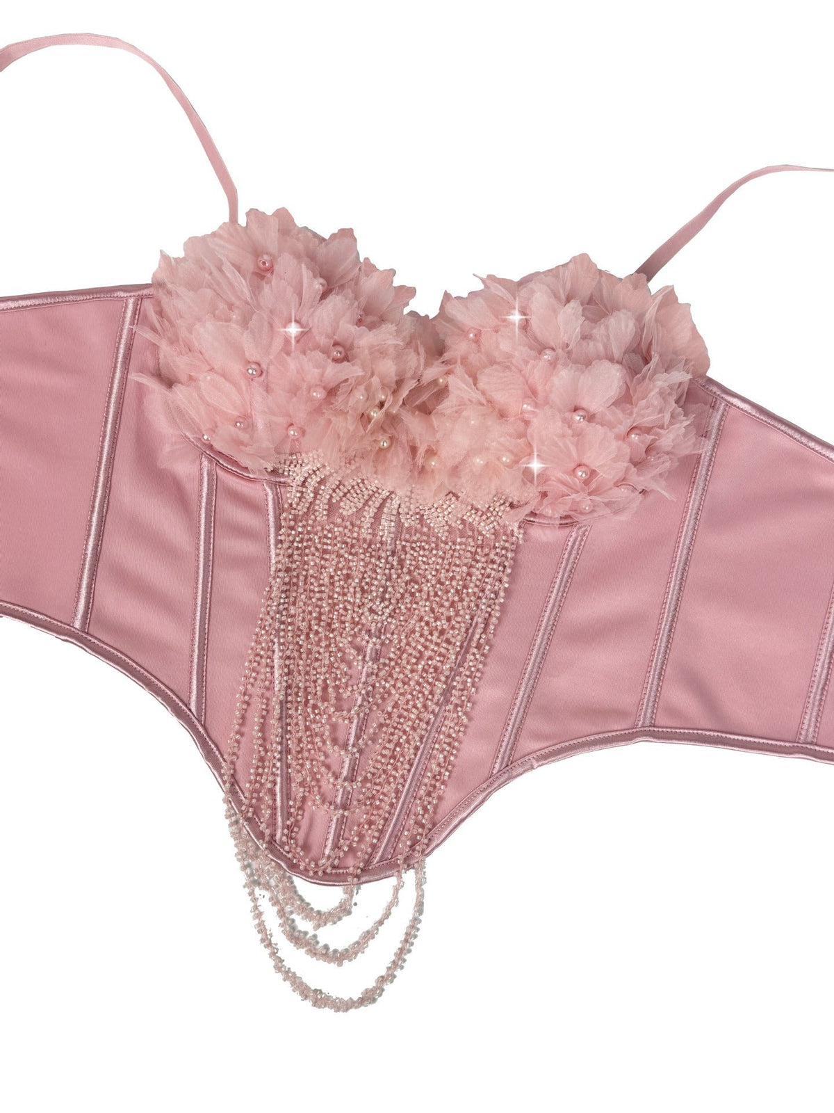 Handmade flower tassel backless sling corset, photo 5