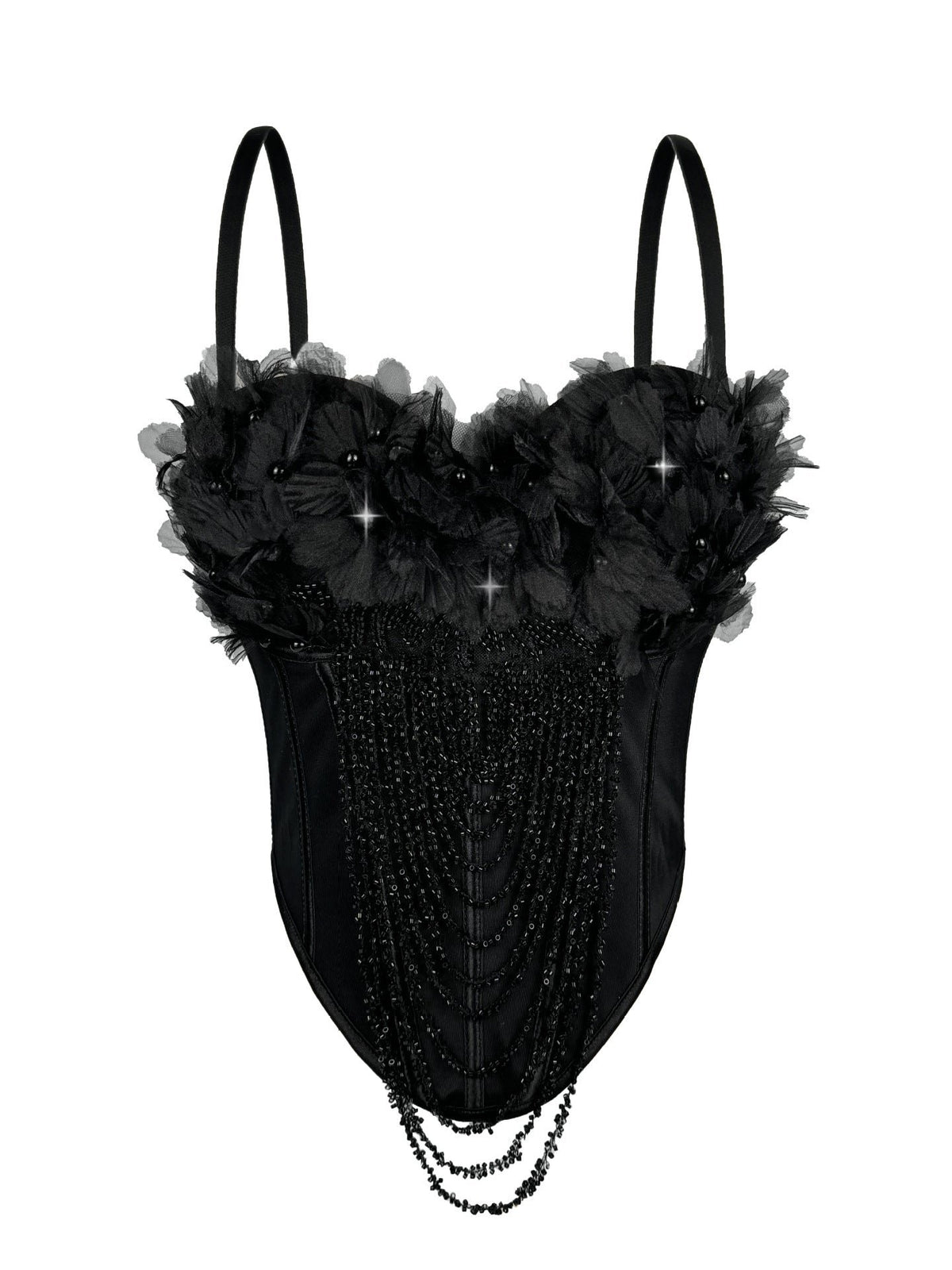 Handmade flower tassel backless sling corset, photo 6
