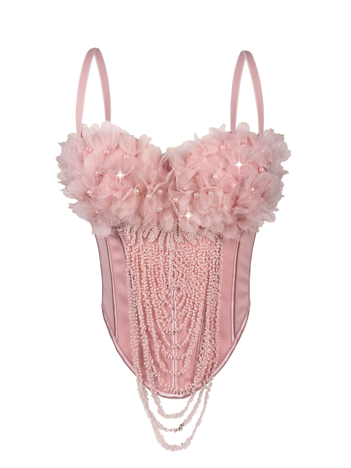 Handmade flower tassel backless sling corset, photo 8