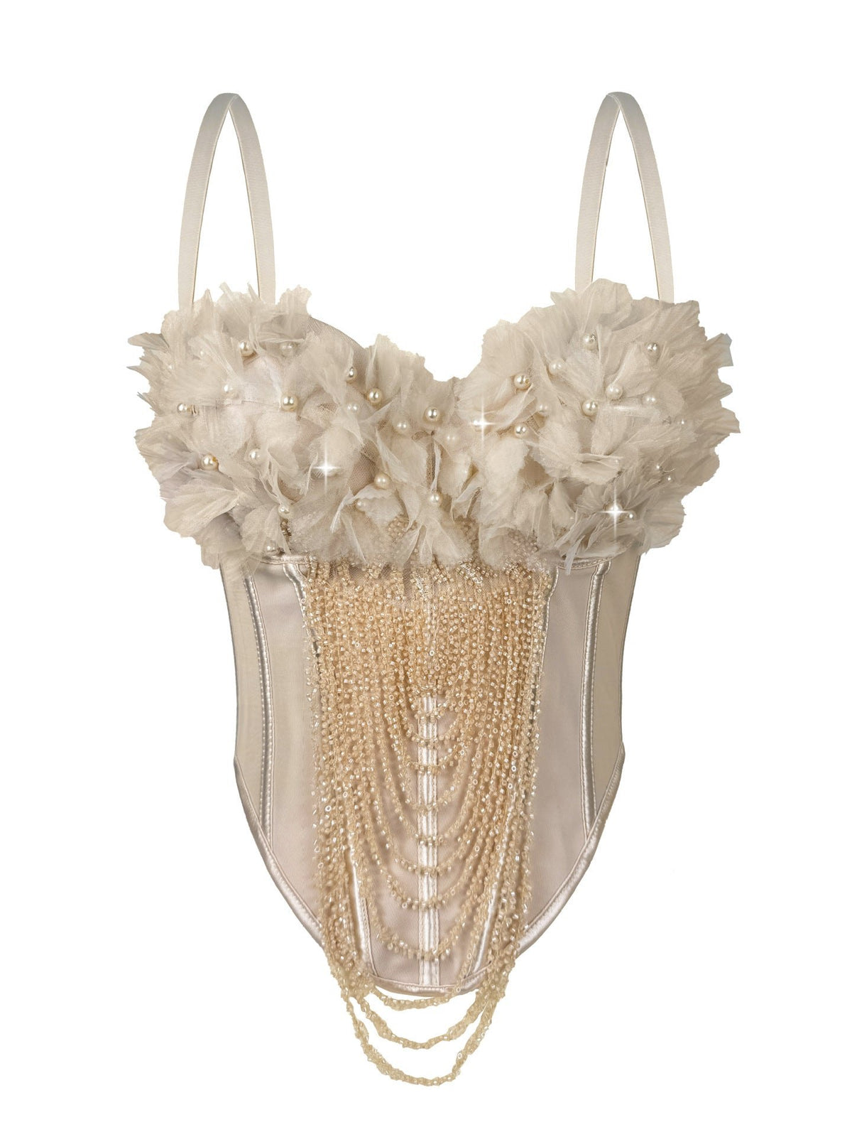 Handmade flower tassel backless sling corset, photo 9